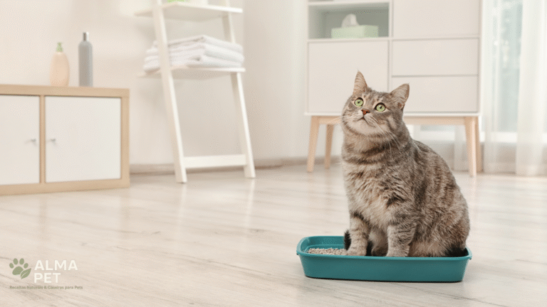 Caixa de areia limpa para gatos